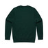 A dark green crew jumper with long sleeves and a ribbed neckline, featuring a simple design and no visible logo.