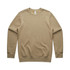 A khaki jumper with long sleeves and a round neckline, featuring a logo on the inside label.