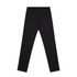 Black slacks with a slim fit, featuring back pockets and a waistband. Includes a logo on the back.