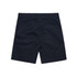 Navy blue work shorts featuring two back pockets and belt loops. The garment has a logo on the waistband.