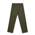Olive green regular pants with a straight leg design and two back pockets. The fabric appears smooth with a subtle texture.