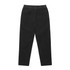 Black cord pants with a relaxed fit and back pockets, featuring a waistband and no visible logo.