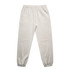 Light grey relaxed track pants with an elastic waistband and cuffs, featuring a logo on the waistband.