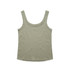A green singlet with a scoop neck and shoulder straps. The fabric appears soft and smooth, featuring a branding logo.