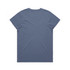 A blue T-shirt featuring a plain back design and a logo. Suitable for casual wear.
