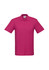 A magenta crew men's polo shirt with a collar and short sleeves, featuring a logo on the chest.