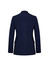 A navy women's longline jacket featuring a tailored back design and a single vent. The jacket has branding details.