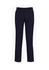 Navy slimline pants with a tailored fit, featuring a waistband and pockets. Includes a logo on the back.