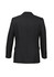 A black, classic two-button jacket featuring a tailored fit and a smooth back design. Includes branding on the inside.