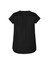 A black women's blouse featuring a V-neck and pleat detailing at the back. The design includes short sleeves.
