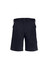 A pair of women's dress shorts in black with a waistband and back pockets, featuring a logo.