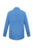 A blue long sleeve button-up shirt featuring a classic collar and button cuffs, with a plain back design.
