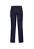 Navy men's cargo pants featuring a comfort waist, with pockets on the sides and back, and a logo present.