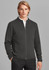 A grey zip-front jumper for men, featuring a high collar and a logo on the chest. Suitable for casual or smart-casual wear.