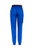 A pair of blue men's slim leg jogger scrub pants featuring an elastic waistband and pockets.