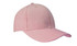 A pink brushed heavy cotton cap with a curved brim and a logo on the front.
