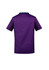 A purple men's scrub top featuring a simple design and a collar, with branding visible on the back.
