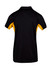 A black and yellow men's polo shirt with a short-sleeve design and logo on the back.