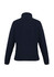 A dark navy women's fleece jacket featuring a high collar, showing the back view and smooth fabric texture.