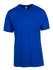 A blue modern fit unisex t-shirt featuring a crew neckline and short sleeves, with a small logo on the tag.