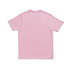 A pink unisex modern fit T-shirt featuring short sleeves and a round neck, with a plain back and a logo.