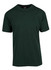 A green unisex modern fit tee with short sleeves and a round neckline, featuring a logo on the collar.