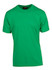 A green modern fit unisex T-shirt with a round neck and short sleeves. It has a label inside.