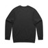 A black jumper with long sleeves and a crew neck, featuring a plain back without designs or logos.