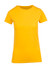 A women's modern fit t-shirt in vibrant yellow, featuring short sleeves and a classic crew neckline.