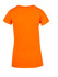 An orange women's modern fit T-shirt featured with short sleeves and a round neckline.