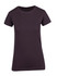 A women's modern fit T-shirt in black, featuring short sleeves and a round neckline. The shirt has a logo.
