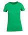 A women's modern fit T-shirt in bright green, featuring a round neckline and short sleeves. It has a logo.