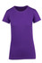 A purple women's modern fit t-shirt with a classic round neckline and short sleeves. Features a logo.