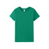 A green women's modern fit T-shirt with a round neckline and short sleeves. It features a logo tag.