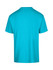 A unisex regular T-shirt in a vibrant turquoise colour, featuring a simple design and a logo.