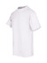 A white unisex regular T-shirt with short sleeves and a round neckline, featuring a small logo on the side.