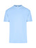 A light blue unisex regular T-shirt with short sleeves and a round neckline. It features a logo on the inside label.