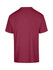 A maroon unisex regular t-shirt displayed from the back, featuring a simple design and a logo.