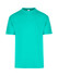 A regular unisex T-shirt in vibrant turquoise, featuring a simple design and no visible logos.