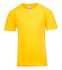 A yellow Kid's Regular T-shirt with short sleeves and a label inside. It features a simple design and no visible patterns.
