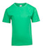 A bright green kid's regular T-shirt with short sleeves and a crew neck, featuring a label inside.