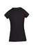 A black women's T-shirt with short sleeves and a fitted design, featuring a logo on the back.