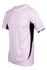 A white and black men's T-shirt featuring a logo and a cool dry fabric design.