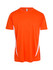 An orange men's T-shirt with white side panels and a logo. Suitable for sports and casual wear.