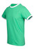 A green unisex ringer T-shirt with white trim on the neckline and sleeves.