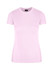 A light pink slim fit women's t-shirt with short sleeves and a branded neck tag.