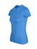 A women's slim fit tee in a vibrant blue colour, featuring short sleeves and a classic crew neck design.