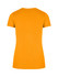 A women's slim fit tee in bright orange, featuring a classic crew neck and short sleeves. The back view is shown.