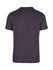 A unisex short-sleeved t-shirt in dark grey with a simple, plain design and a logo on the back.