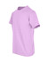 A lilac men's/unisex American style t-shirt with short sleeves and a round neckline. It features a logo.